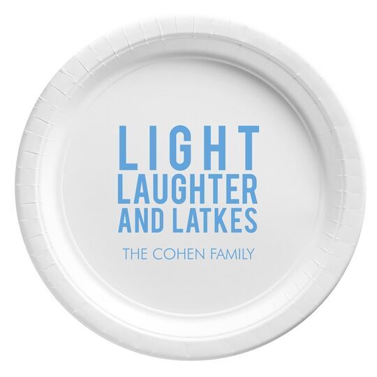 Light Laughter And Latkes Paper Plates